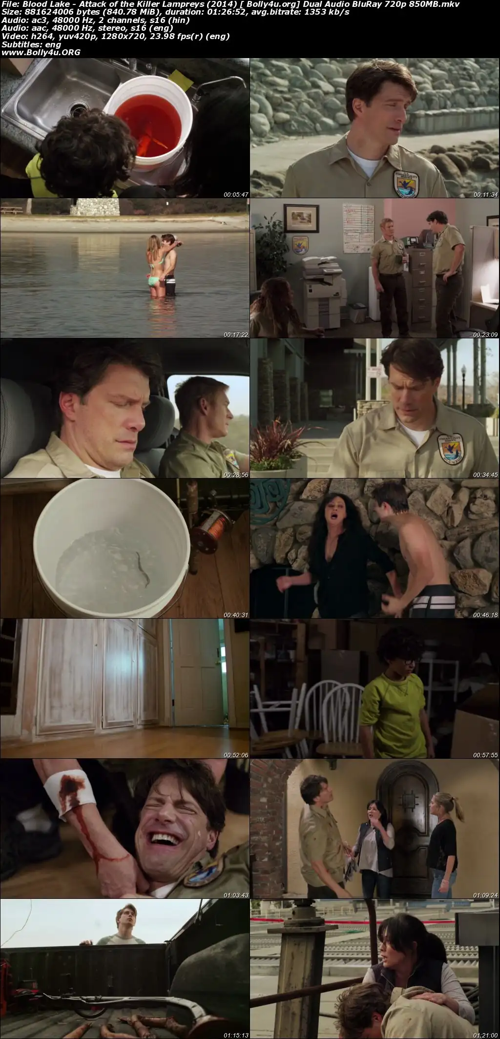 Blood Lake Attack of the Killer Lampreys 2014 BRRip 850MB Hindi Dual Audio 720p Download