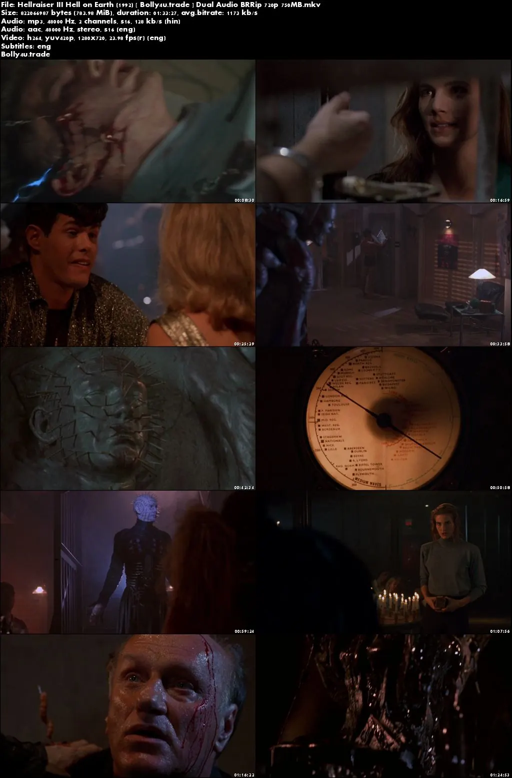 Hellraiser III Hell on Earth 1992 BRRip 750MB Hindi Dual Audio 720p Download