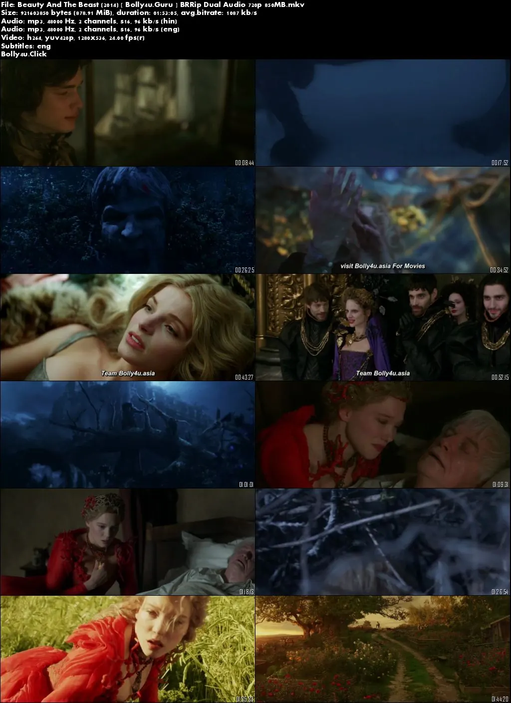 Beauty And The Beast 2014 BRRip 850Mb Hindi Dual Audio ORG 720p Download Beauty And The Beast 2014 BRRip 850Mb Hindi Dual Audio ORG 720p Download