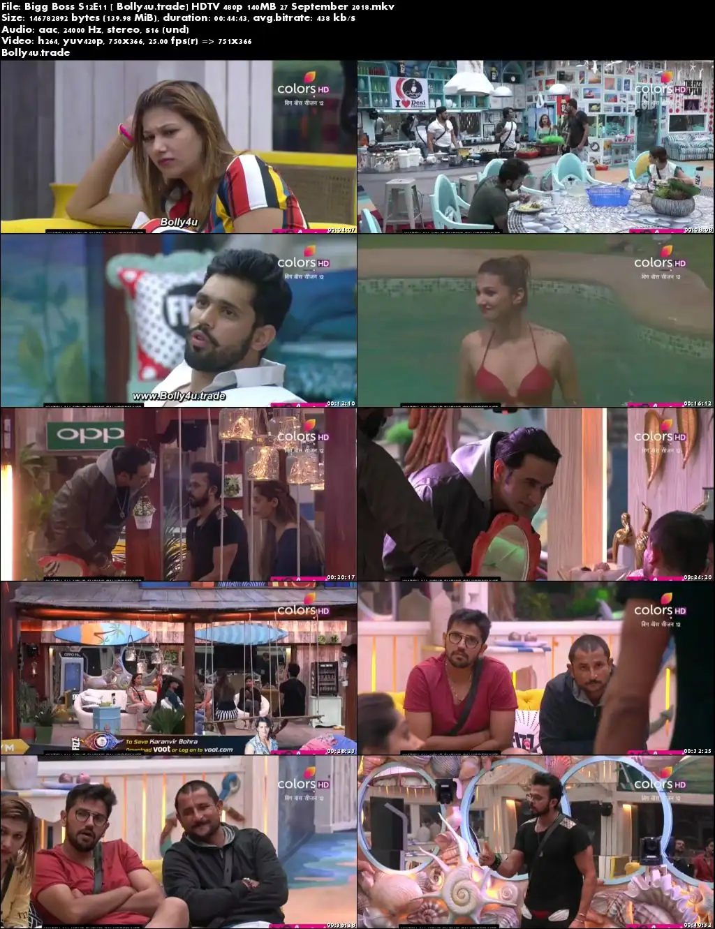 Bigg Boss S12E11 HDTV 480p 140MB 27 September 2018 Download Bigg Boss S12E11 HDTV 480p 140MB 27 September 2018 Download