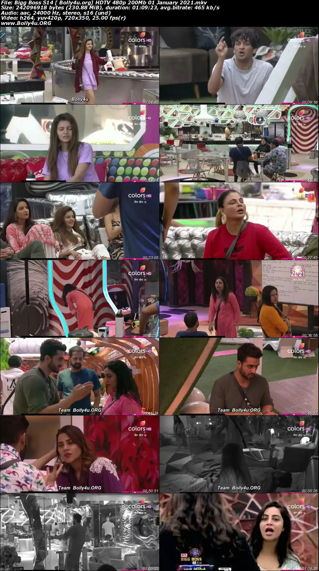Bigg Boss S14 HDTV 480p 200Mb 01 January 2021 Download