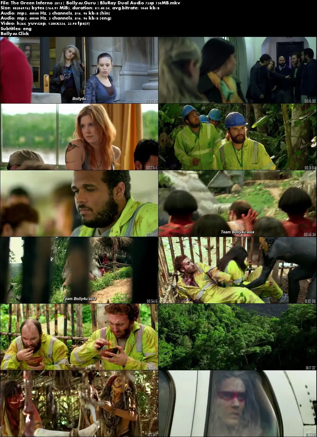 The Green Inferno 2013 BluRay 750MB Hindi Dual Audio 720p Download The Green Inferno 2013 BluRay 750MB Hindi Dual Audio 720p Download