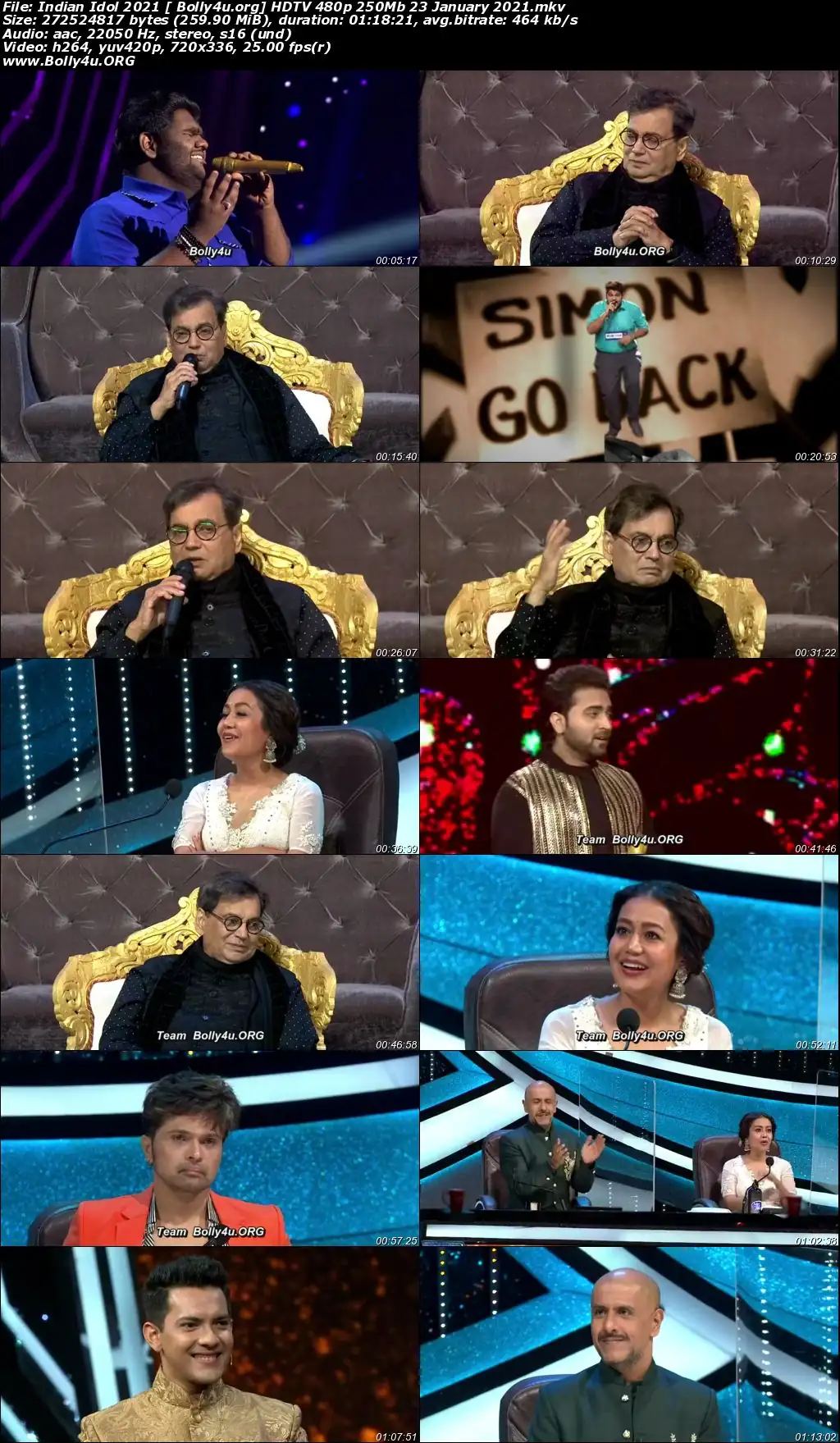 Indian Idol 2021 HDTV 480p 250Mb 23 January 2021 Download Indian Idol 2021 HDTV 480p 250Mb 23 January 2021 Download