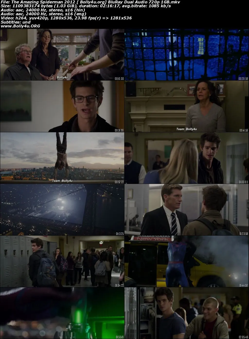 The Amazing Spiderman 2012 BluRay 450MB Hindi Dual Audio 480p Download The Amazing Spiderman 2012 BluRay 450MB Hindi Dual Audio 480p Download