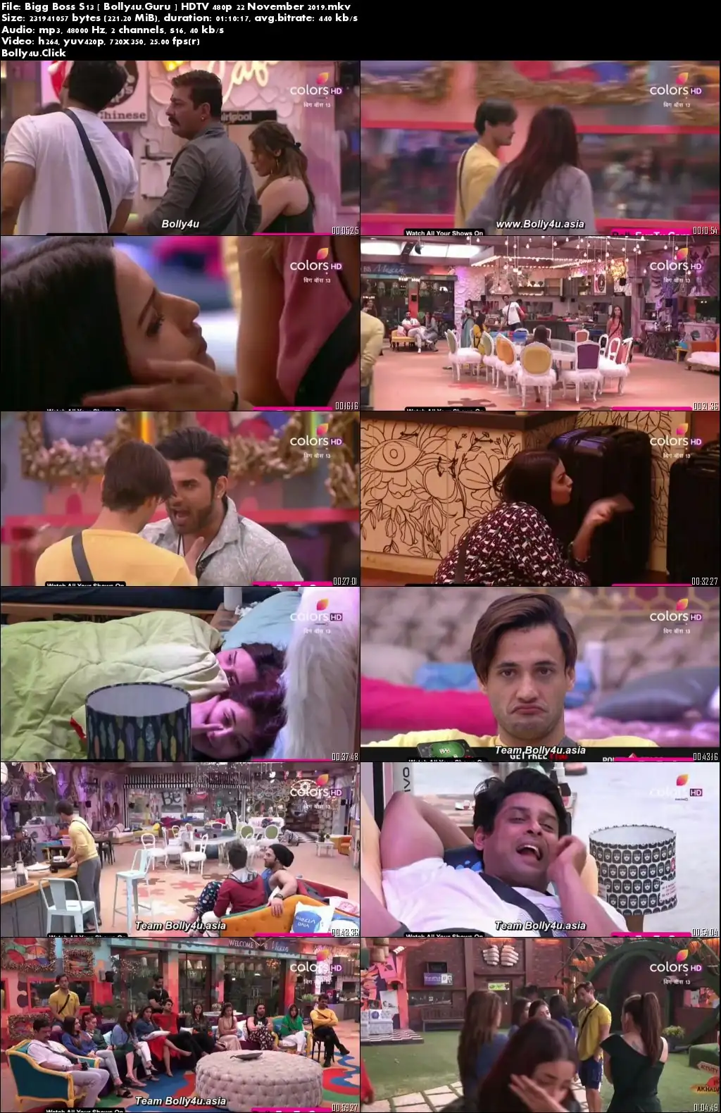Bigg Boss S13 HDTV 480p 200MB 22 November 2019 download