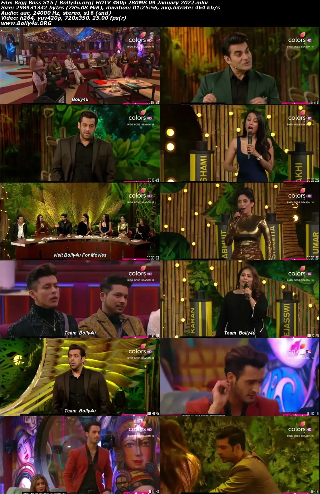 Bigg Boss S15 HDTV 480p 280MB 09 January 2022 Download