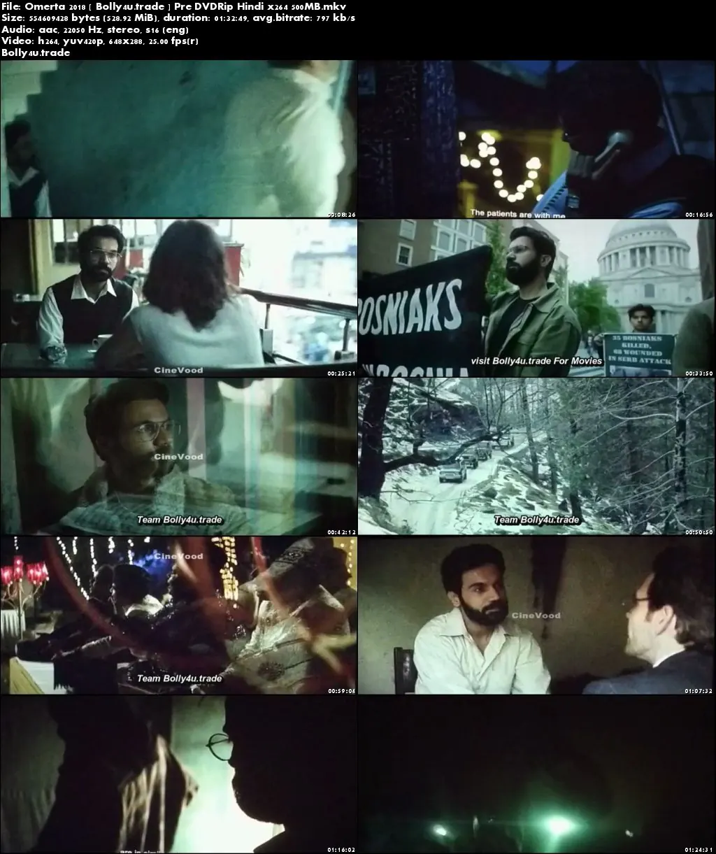 Omerta 2018 Pre DVDRip 280Mb Full Hindi Movie Download 480p