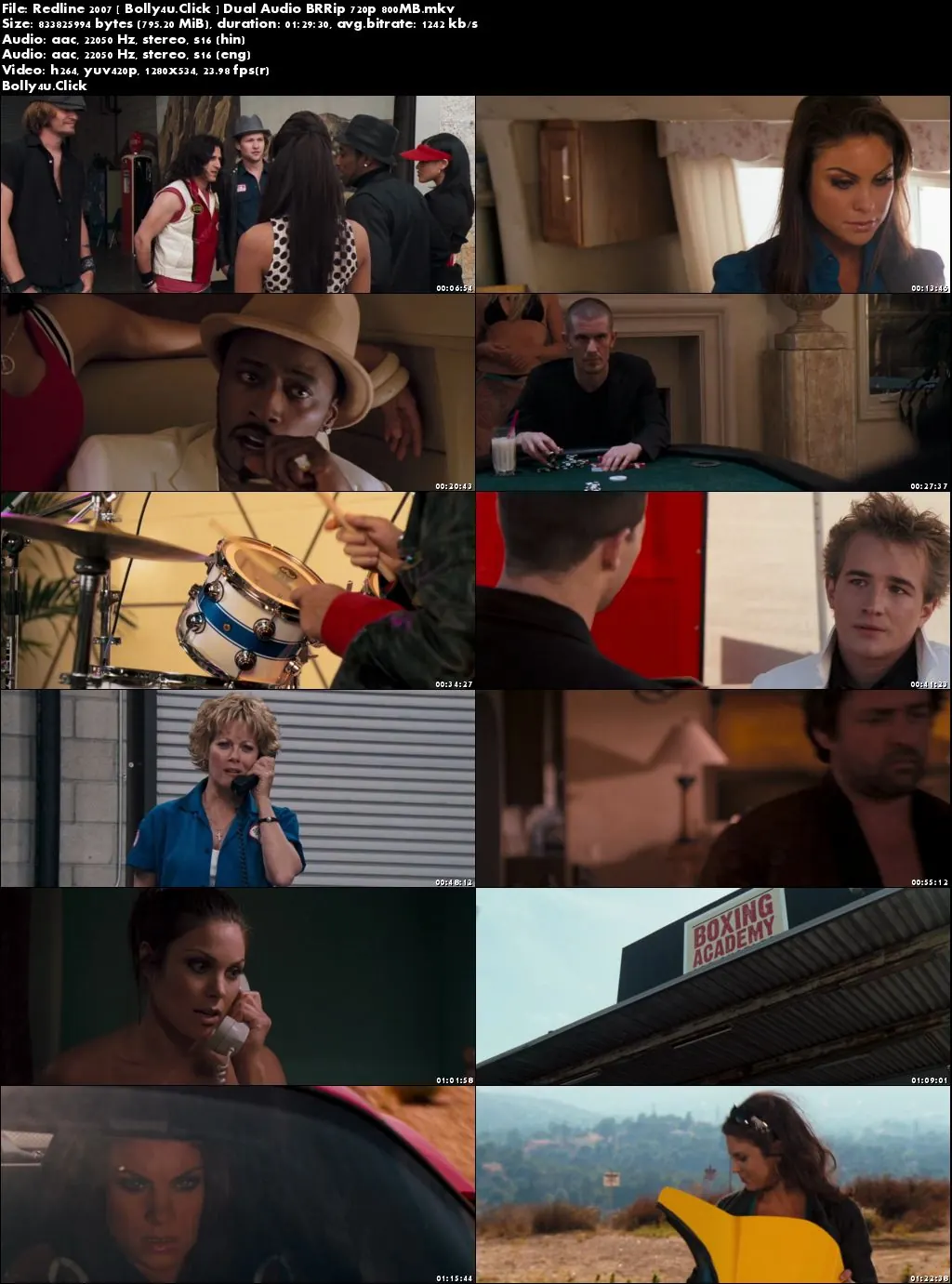 Redline 2007 BRRip 800MB Hindi Dual Audio 720p Download