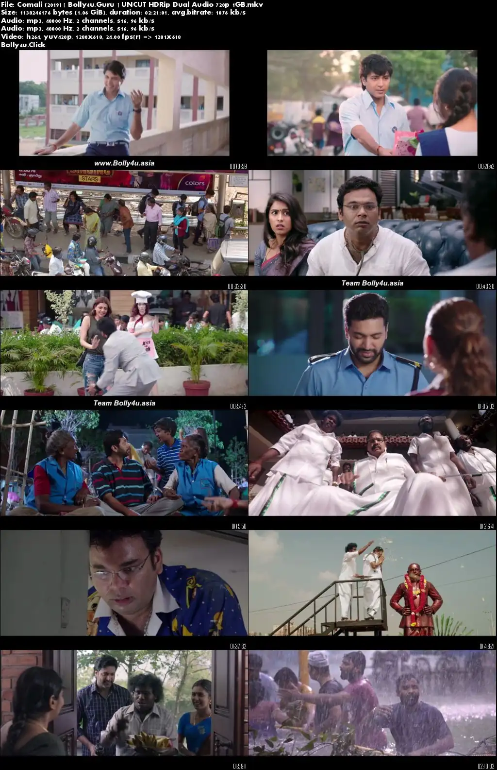 Comali 2019 HDRip 400MB UNCUT Hindi Dual Audio 480p Download