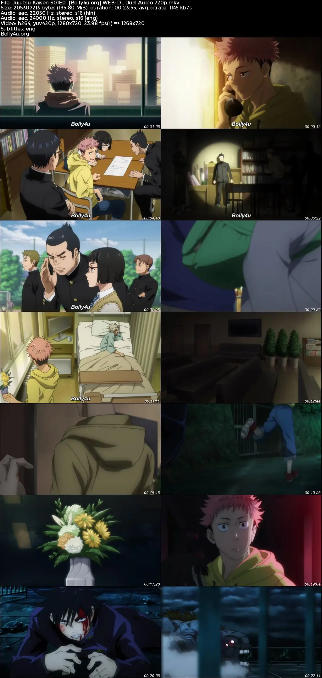 Jujutsu Kaisen 2020 WEB-DL Hindi Dual Audio ORG S01 Complete Download 720p  480p