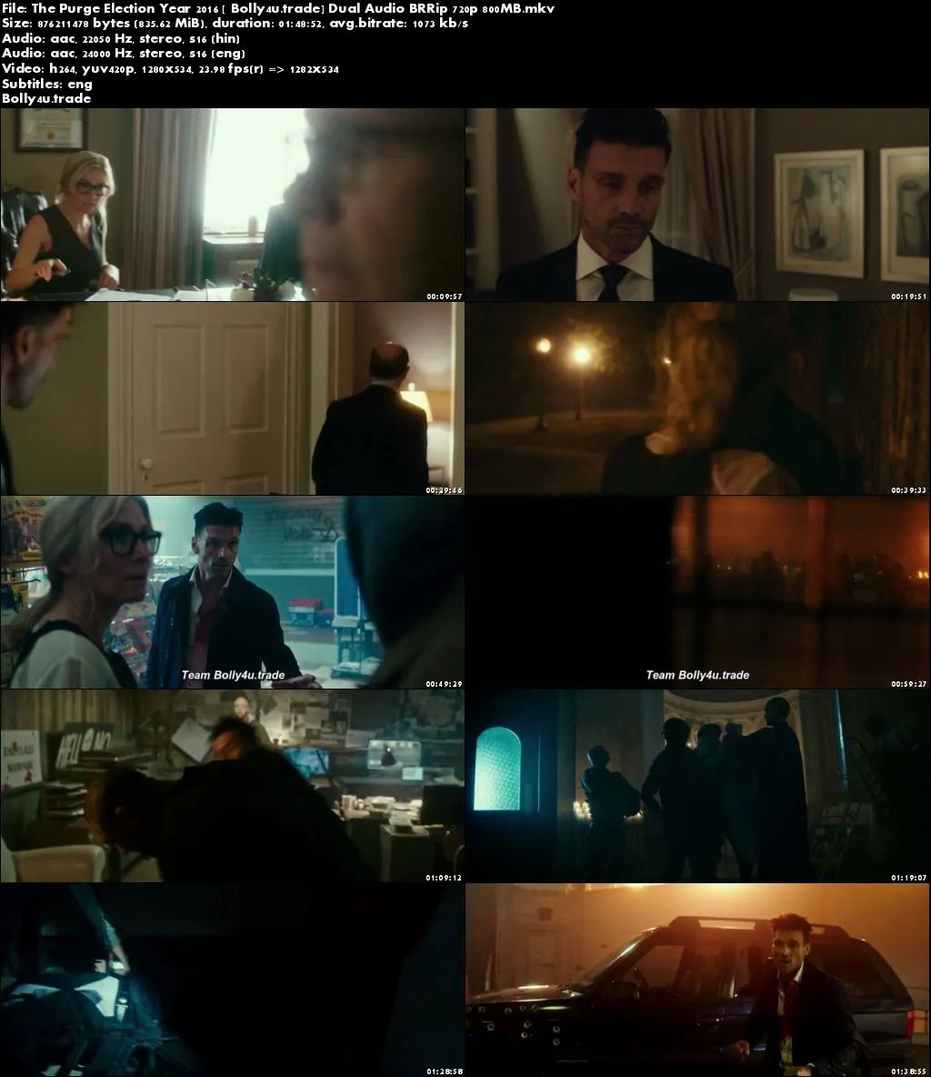 The Purge Election Year 2016 BRRip 800Mb Hindi Dual Audio 720p Download
