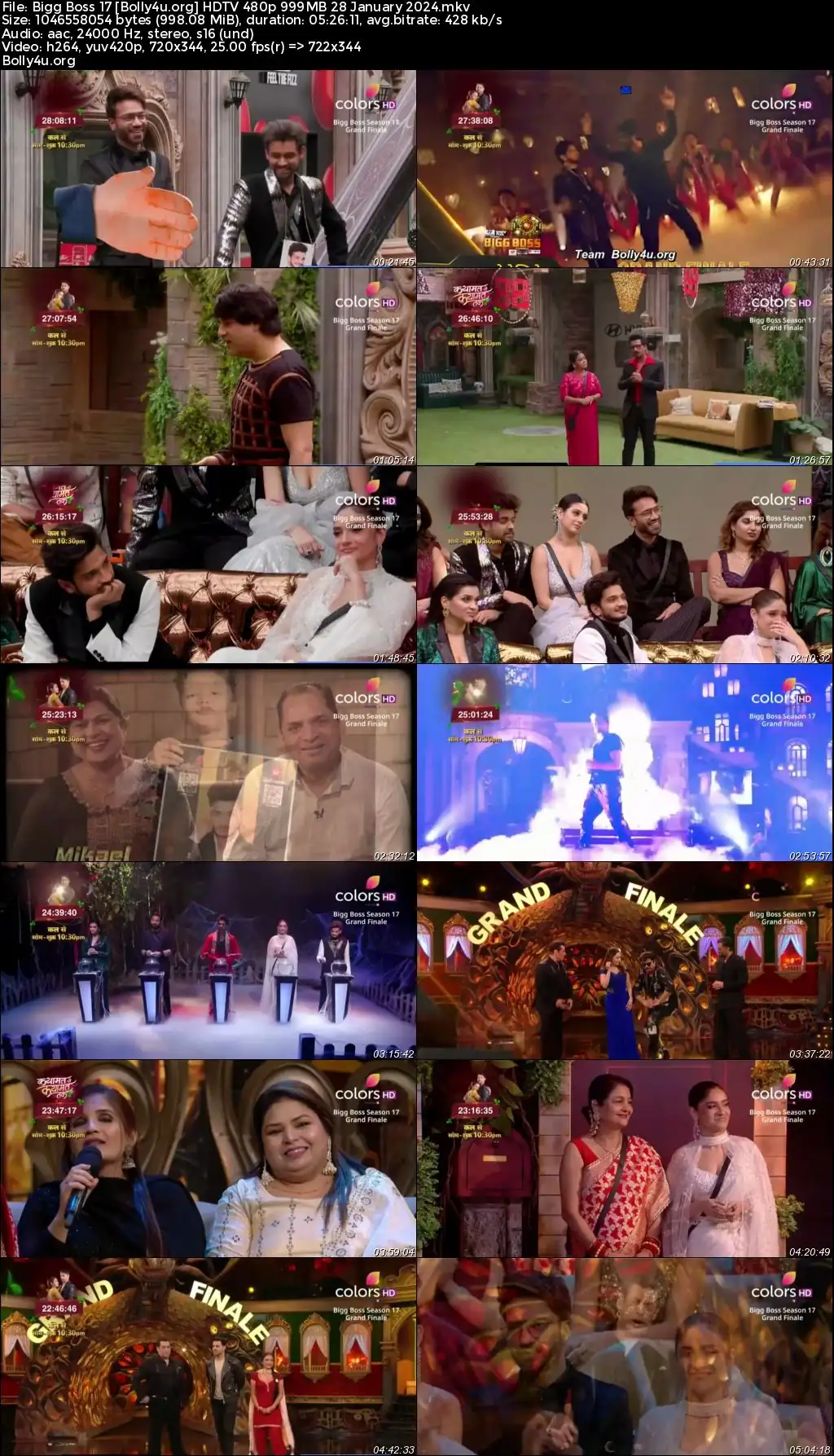 Bigg Boss 17 HDTV 480p 999MB Grand Finale 28 January 2024 Download Bigg Boss 17 HDTV 480p 999MB Grand Finale 28 January 2024 Download
