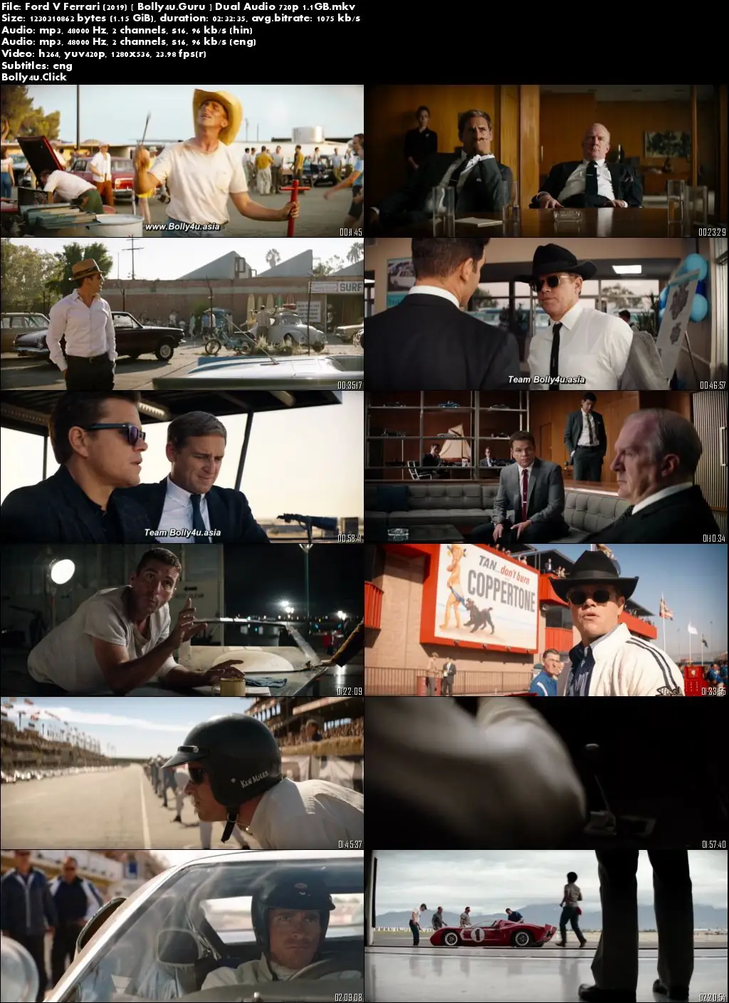 Ford V Ferrari 2019 BRRip 1.1GB Hindi Dual Audio ORG 720p Download Ford V Ferrari 2019 BRRip 1.1GB Hindi Dual Audio ORG 720p Download