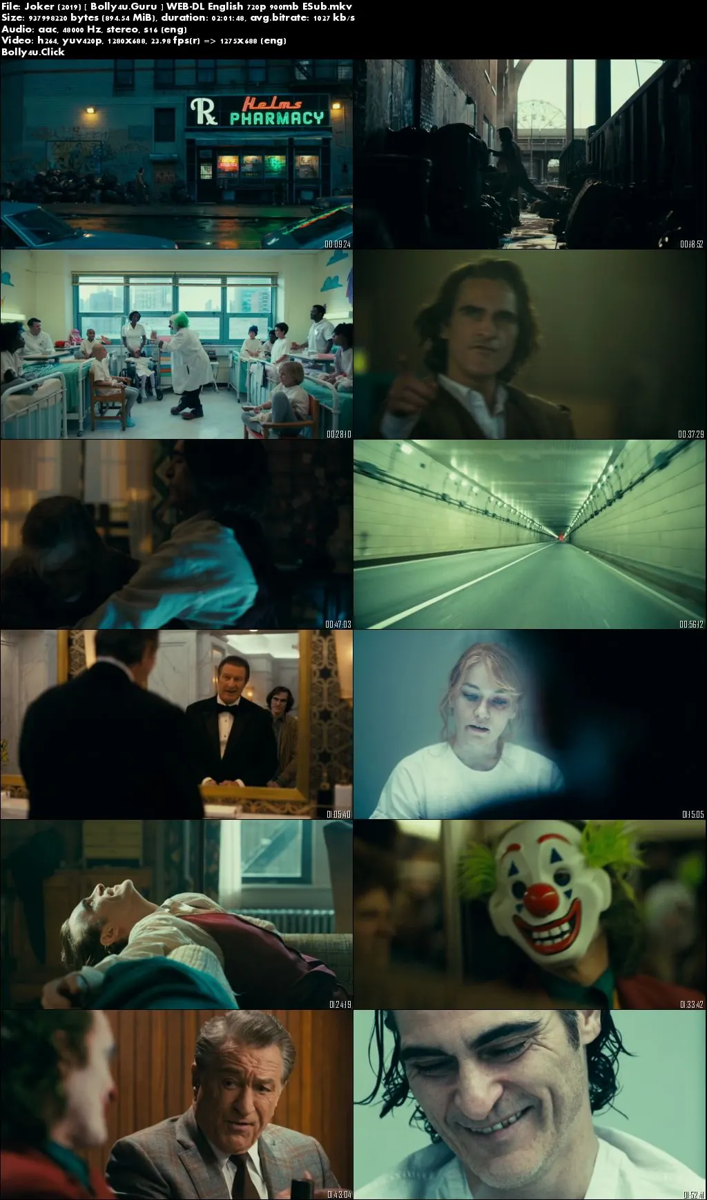 Joker 2019 WEB-DL 900Mb English 720p ESub Download