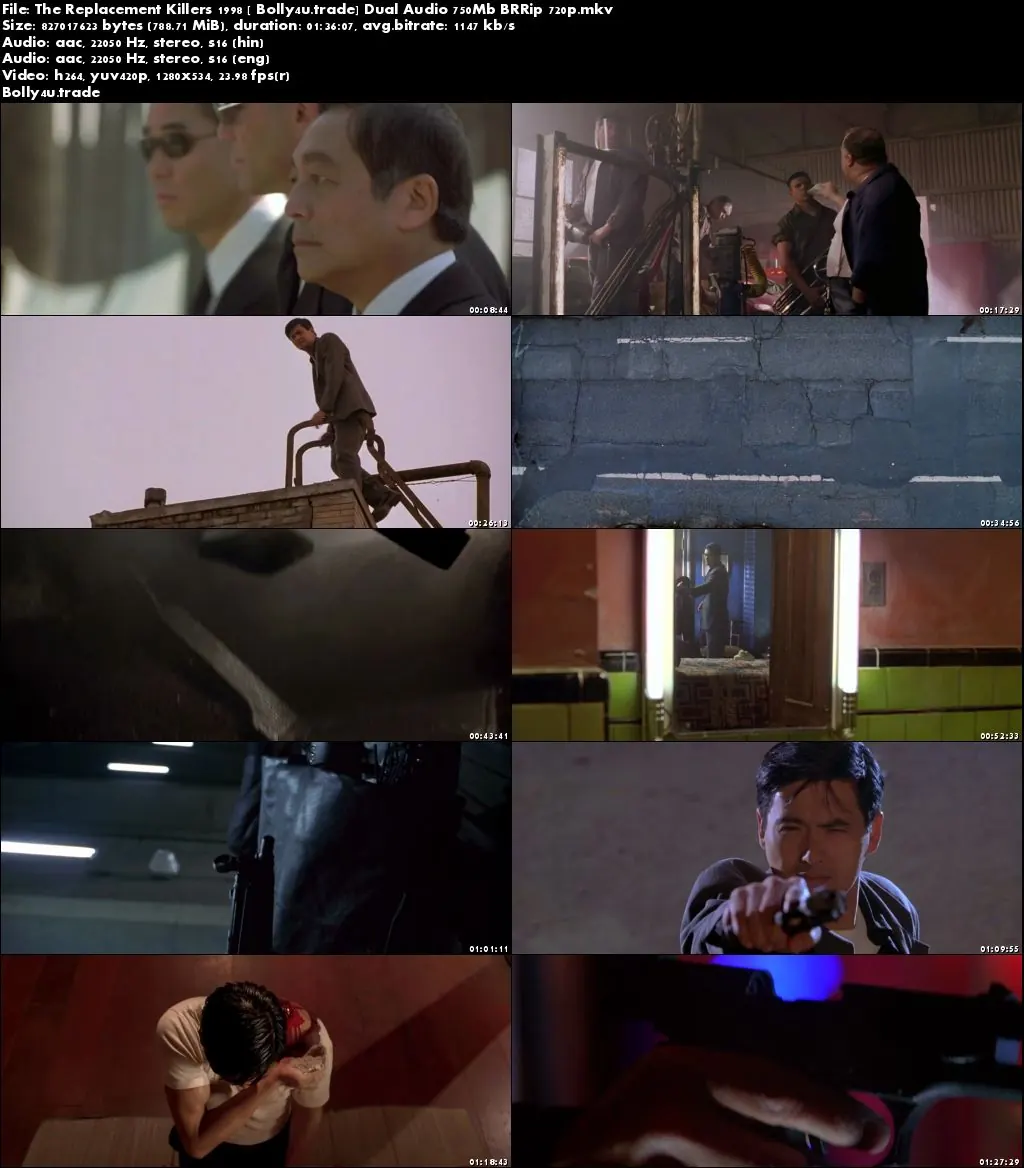 The Replacement Killers 1998 BluRay 750MB Hindi Dual Audio 720p Download