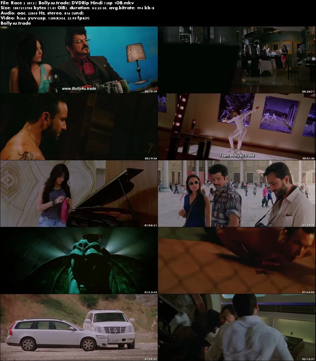 Race 2 2013 DVDRip 400Mb Full Hindi Movie Download 720p