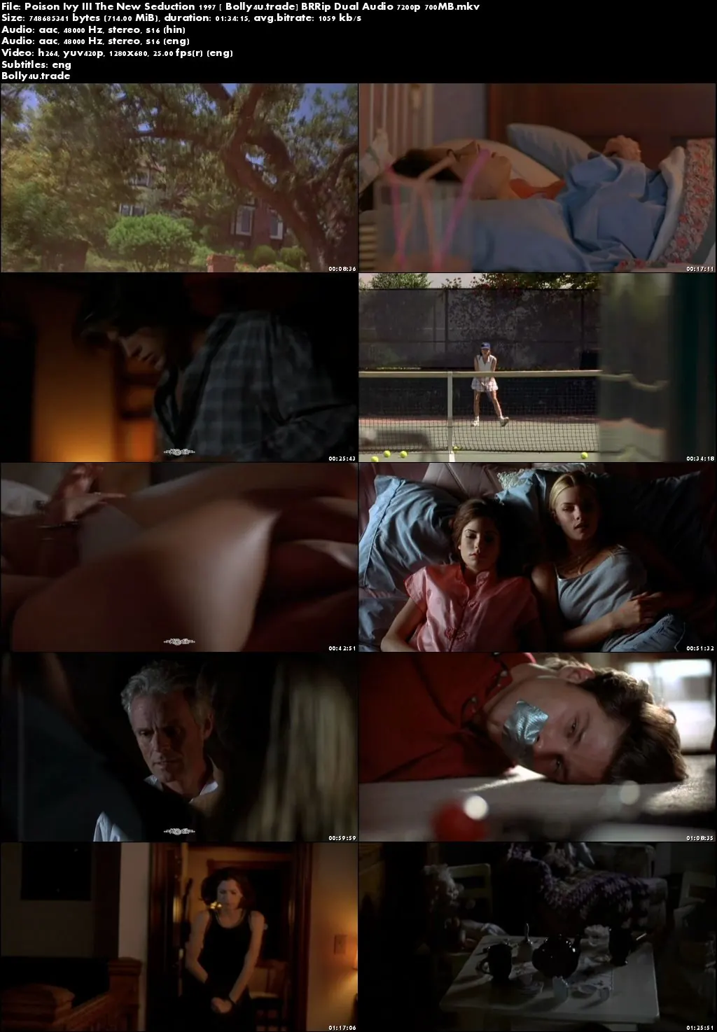 Poison Ivy III The New Seduction 1997 BRRip 700Mb Hindi Dual Audio 720p Download