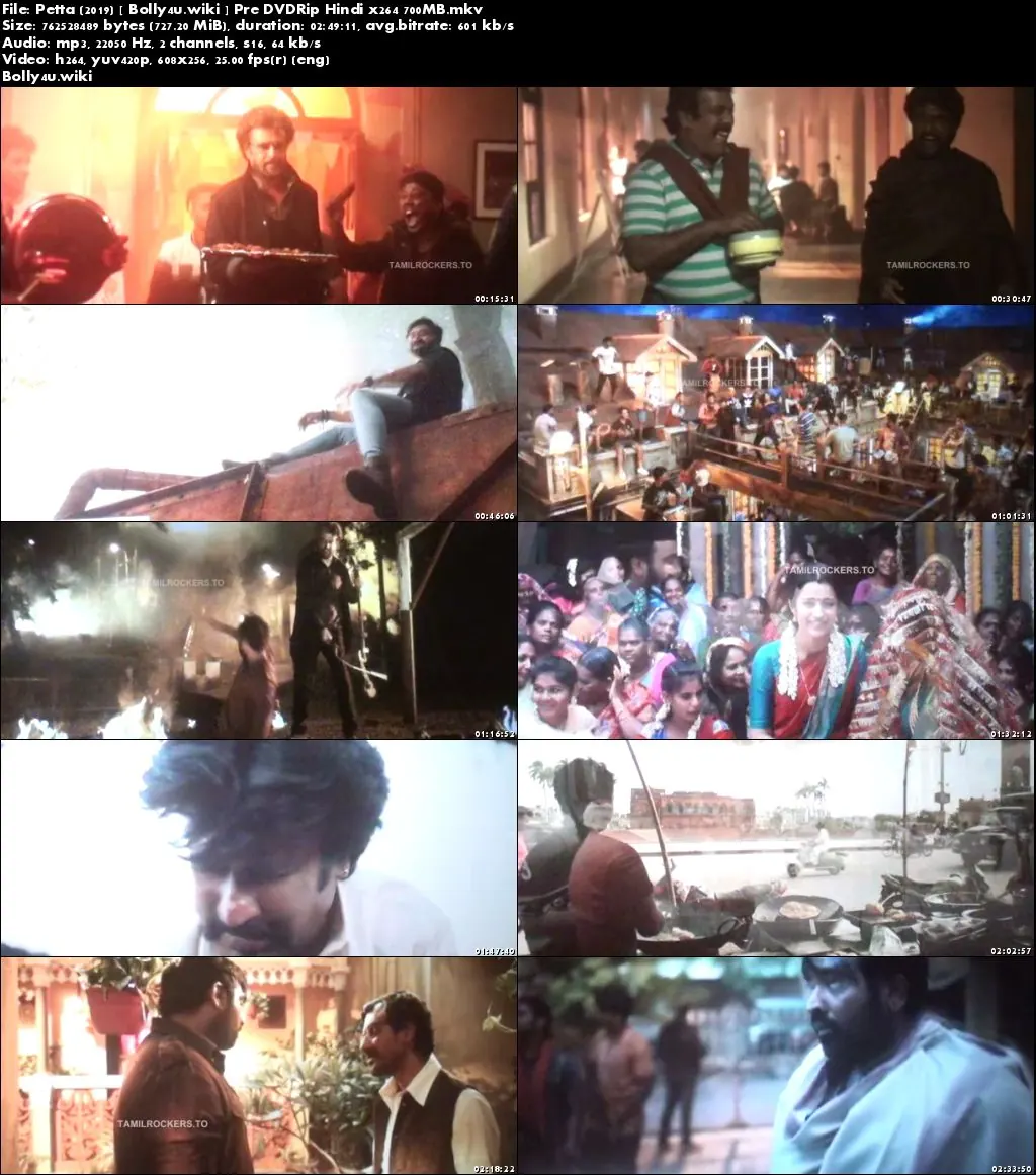 Petta 2019 Pre DVDRip 700Mb Full Hindi Movie Download x264