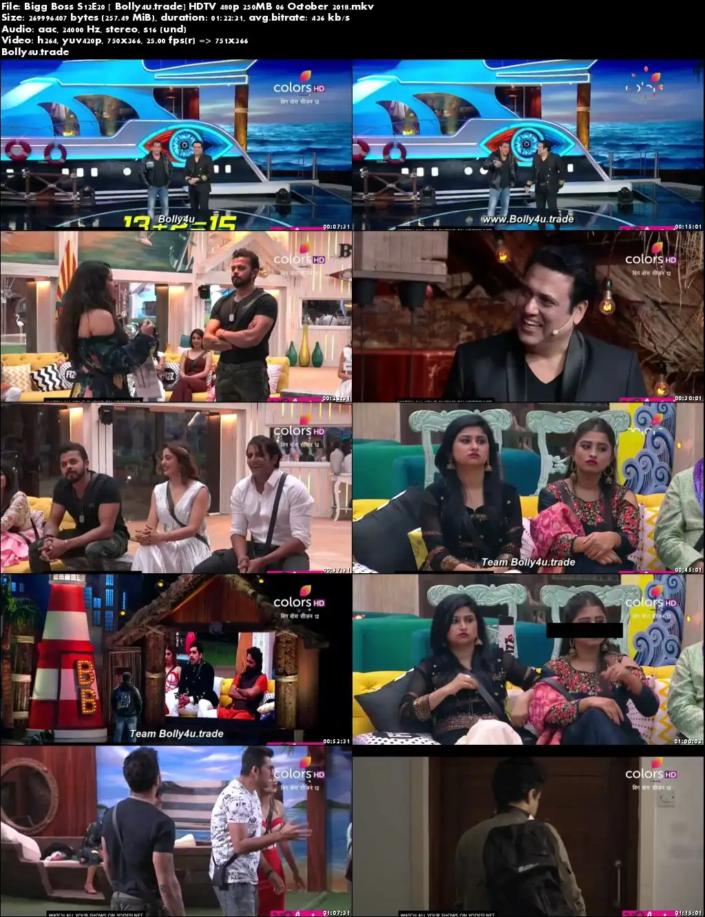 Bigg Boss S12E20 HDTV 480p 250MB 06 October 2018 Download Bigg Boss S12E20 HDTV 480p 250MB 06 October 2018 Download