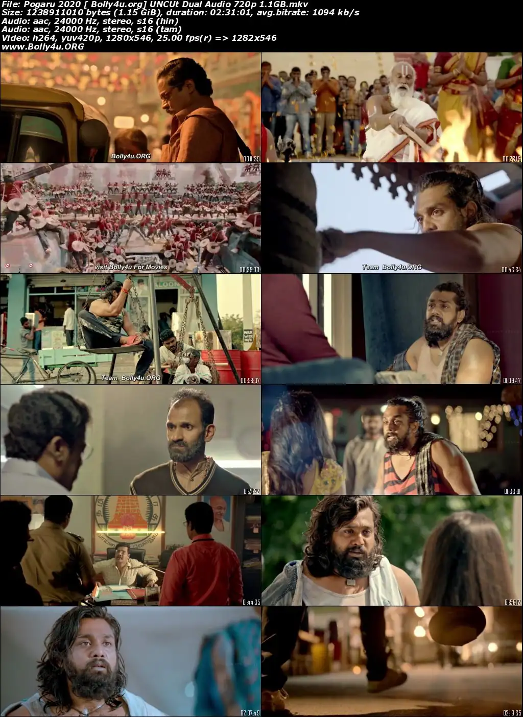 Pogaru 2020 WEB-DL 1.1GB UNCUT Hindi Dual Audio 720p Download