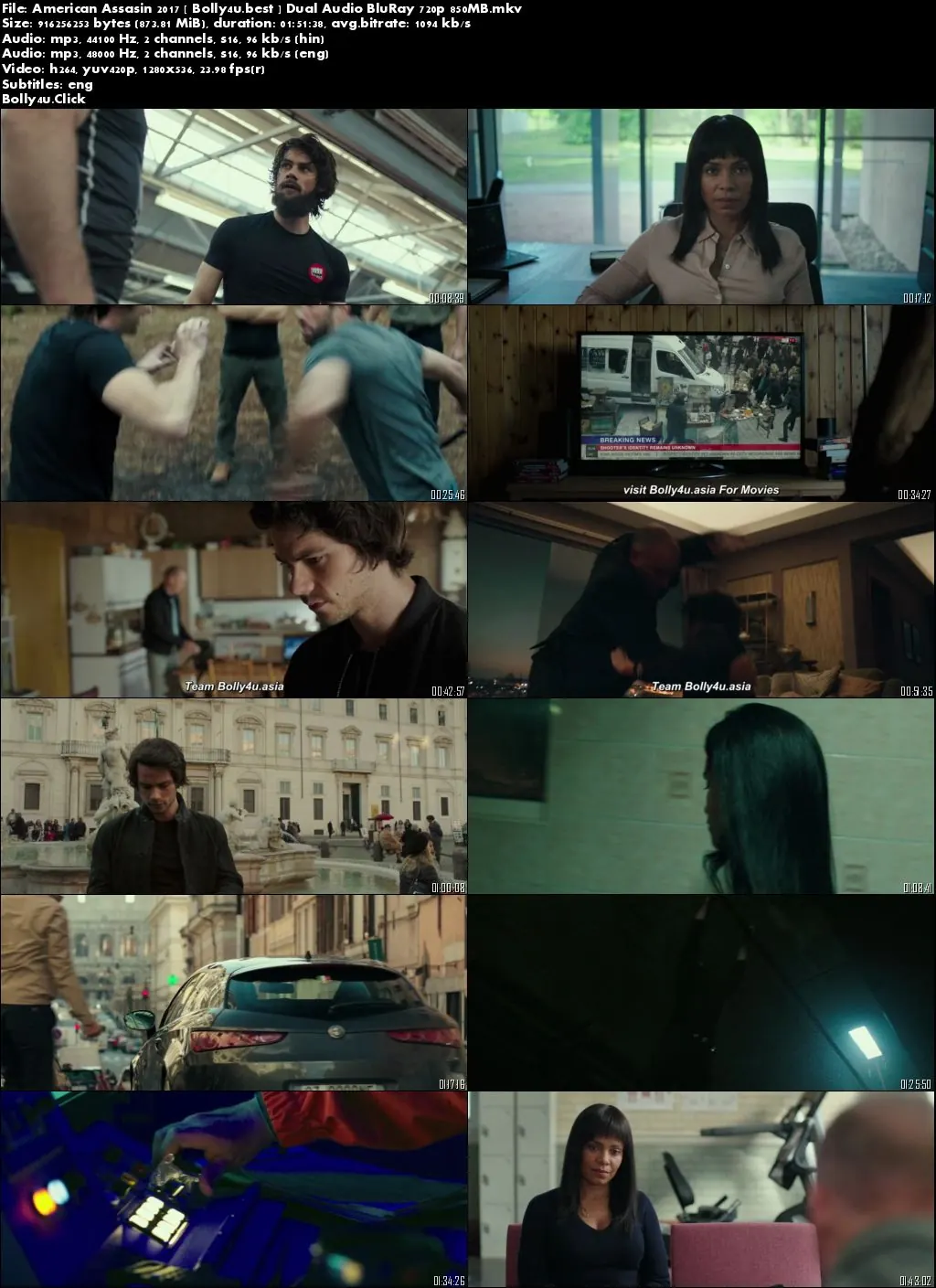 American Assassin 2017 BluRay 850MB Hindi Dual Audio 720p Download