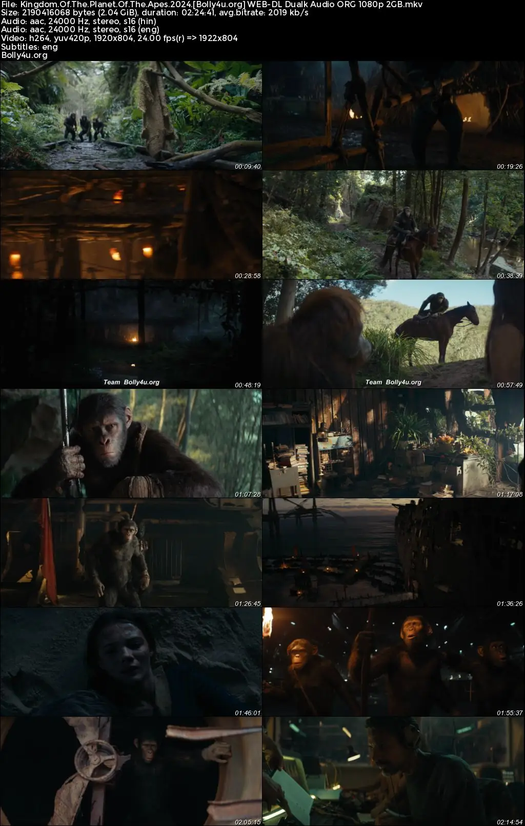 Kingdom of The Planet of The Apes 2024 WEB-DL Hindi Dual Audio ORG Full Movie Download 1080p  720p  480p