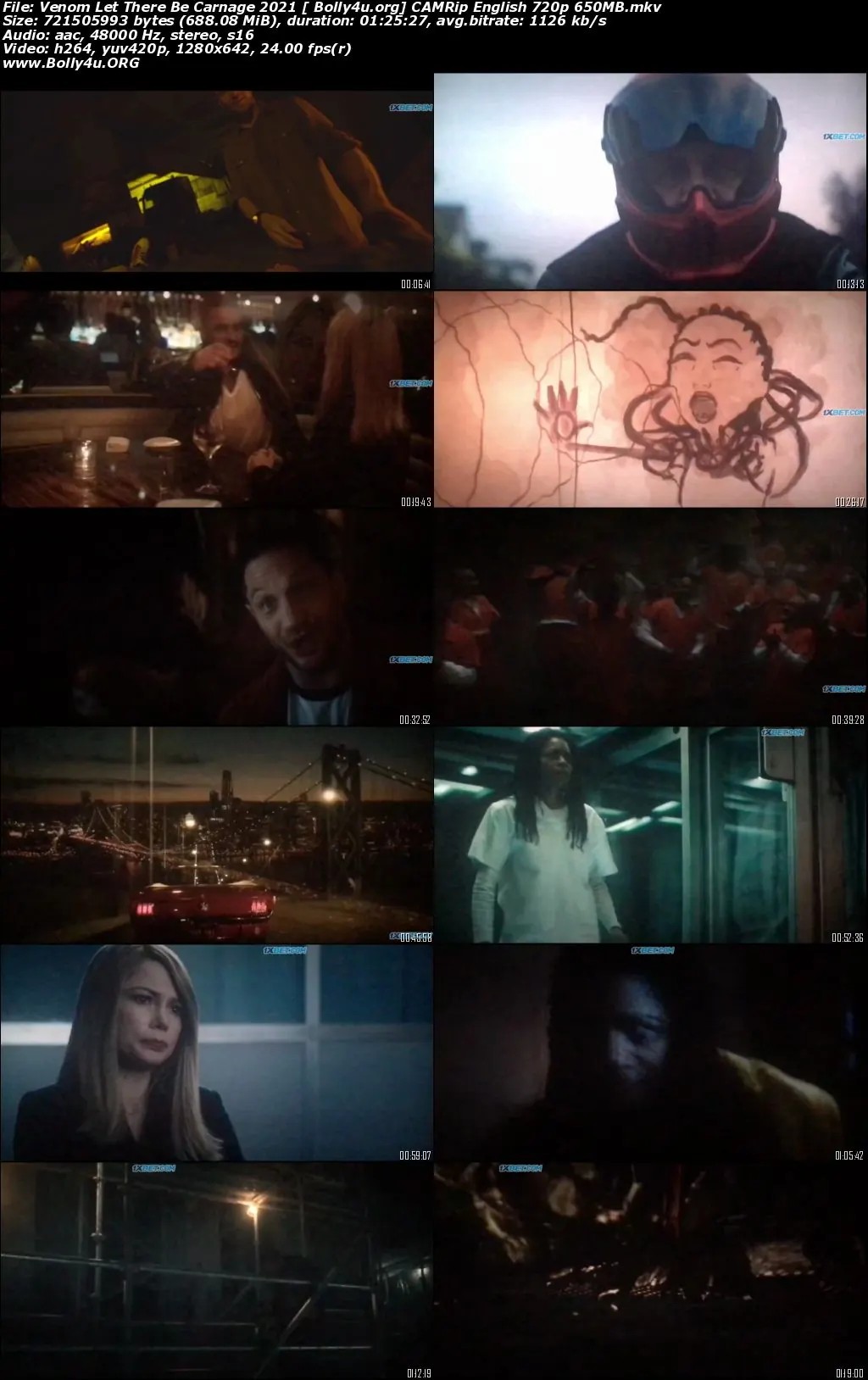 Venom Let There Be Carnage 2021 CAMRip 650Mb English 720p Download