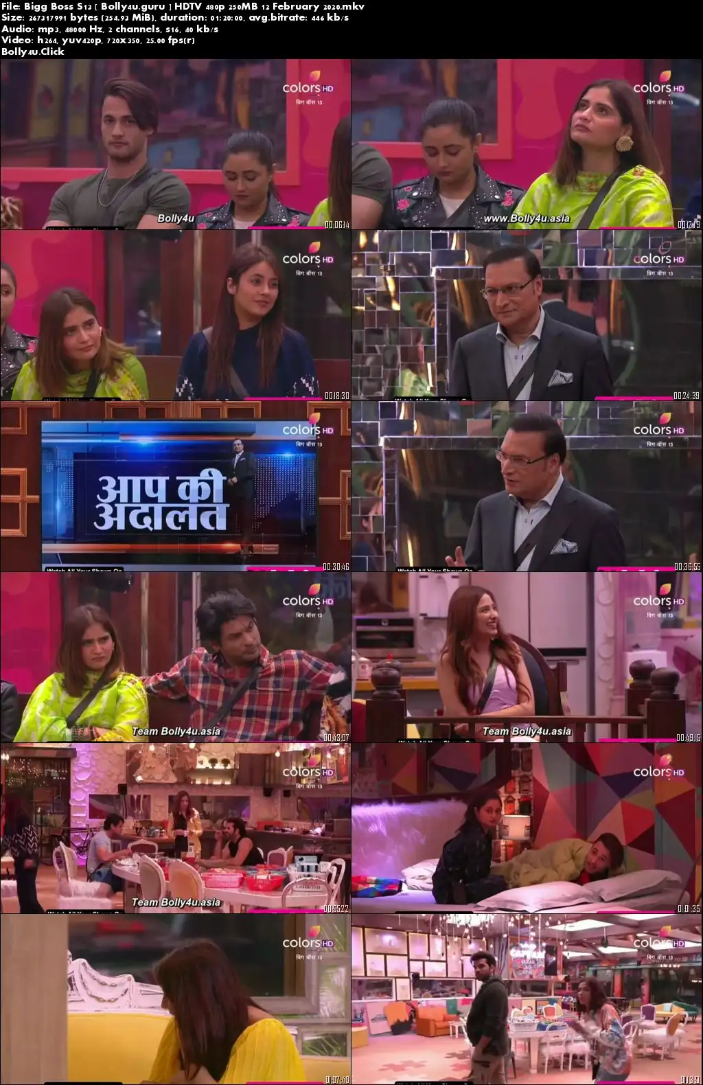 Bigg Boss S13 HDTV 480p 250MB 12 February 2020 Download