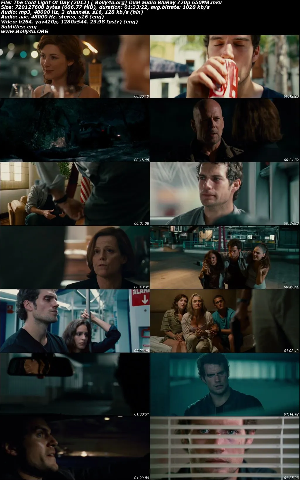 The Cold Light Of Day 2012 BluRay 650Mb Hindi Dual Audio 720p Download