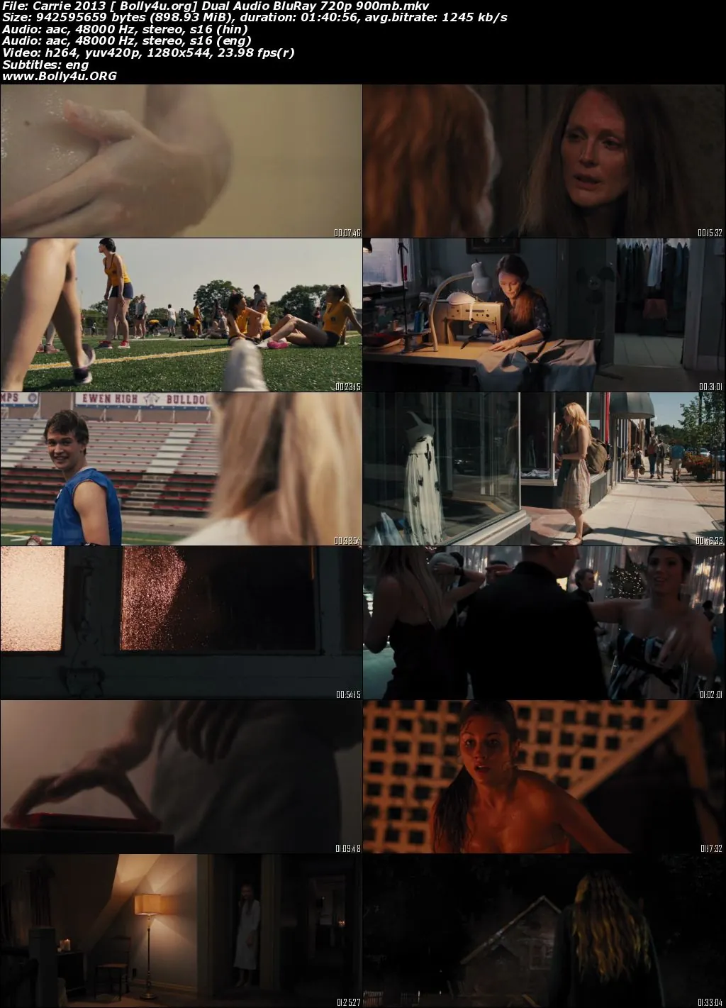 Carrie 2013 BRRip 300MB Hindi Dual Audio 480p Download