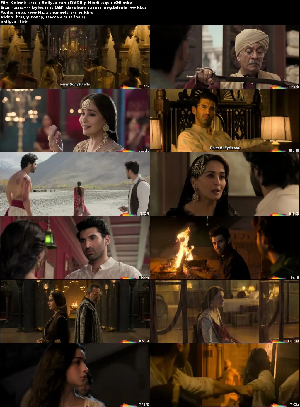 Kalank 2019 DVDRip 500MB Full Hindi Movie Download 480p