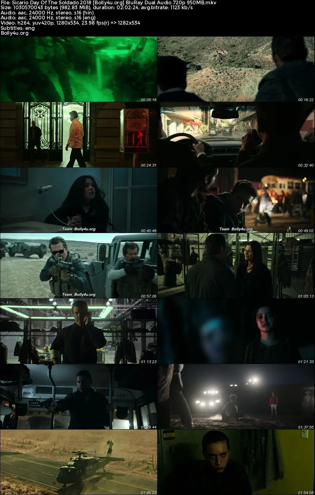 Sicario Day of the Soldado 2018 BluRay Hindi Dual Audio ORG Full Movie Download 1080p  720p  480p