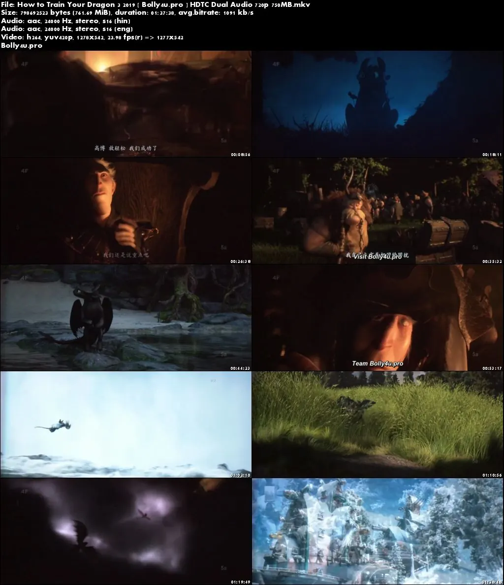How to Train Your Dragon 3 2019 HDTC 750Mb Hindi Dual Audio 720p Download