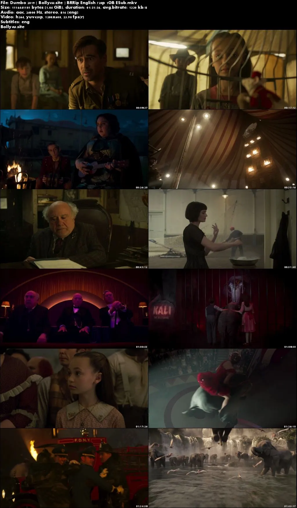 Dumbo 2019 BRRip 350MB English 480p ESub Download