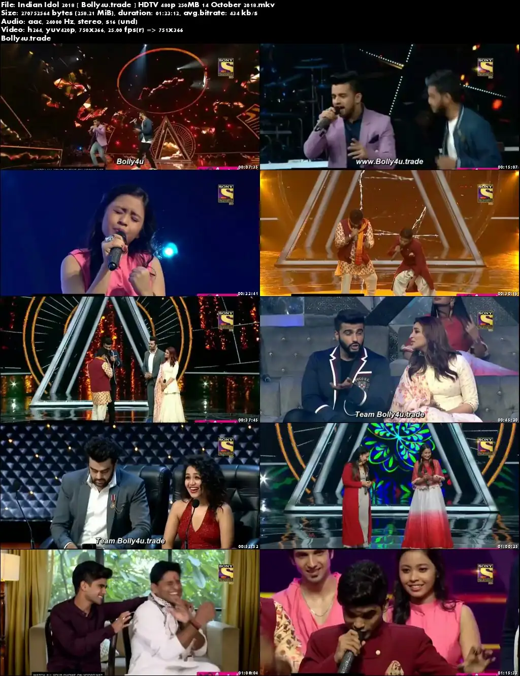 Indian Idol 2018 HDTV 480p 250MB 14 October 2018 Download Indian Idol 2018 HDTV 480p 250MB 14 October 2018 Download