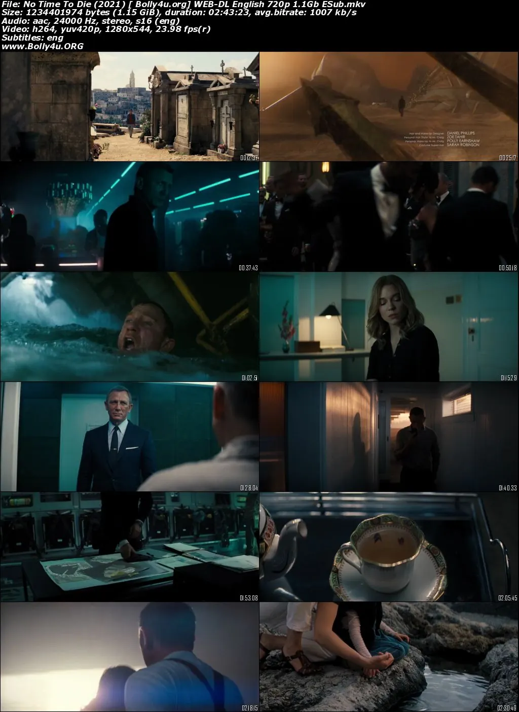 No Time To Die 2021 WEB-DL 500MB English 480p ESub Download