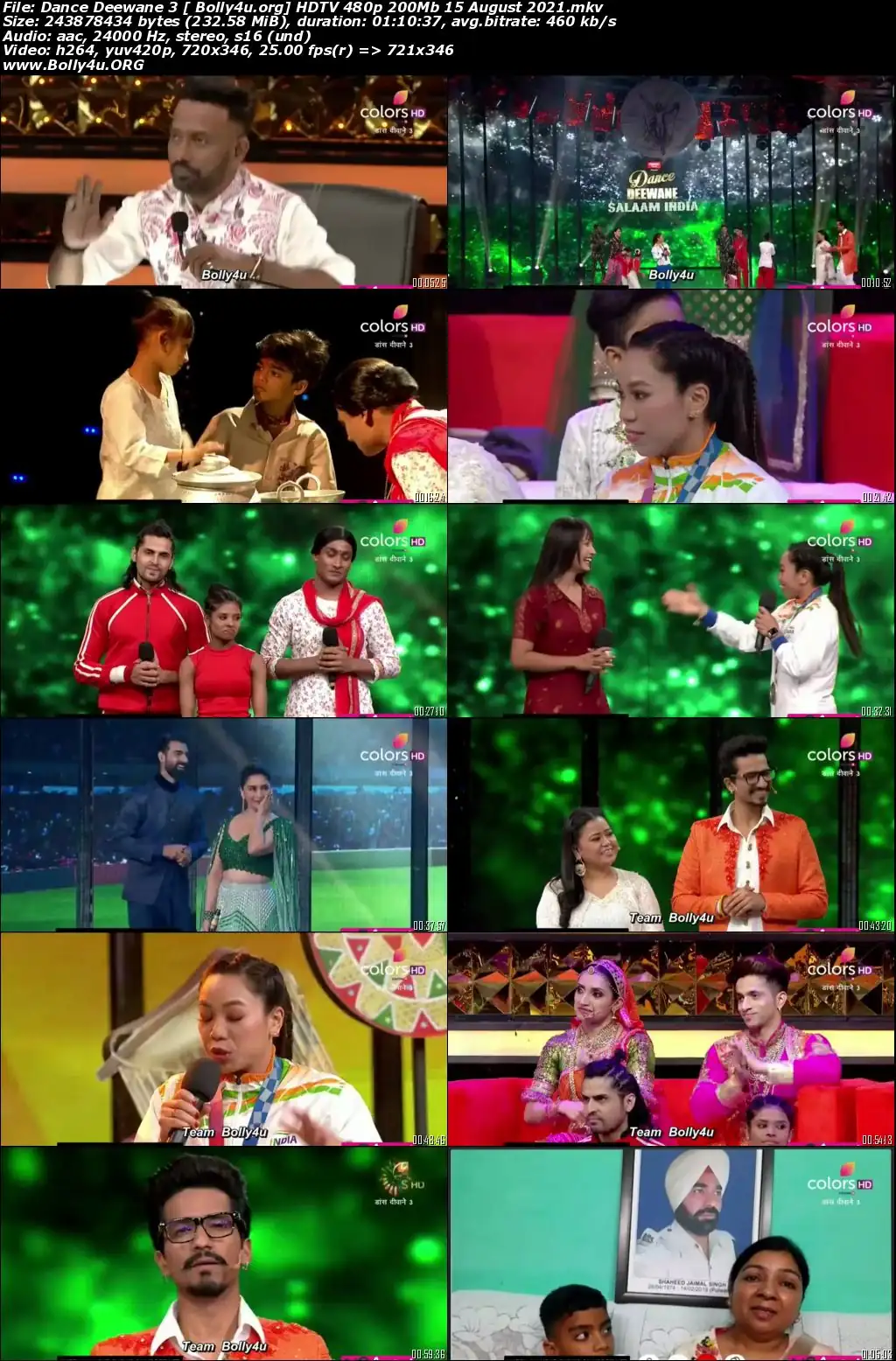 Dance Deewane 3 HDTV 480p 200Mb 15 August 2021 Download