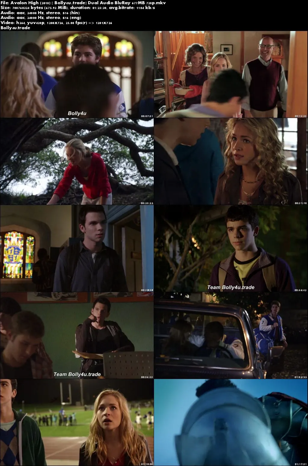 Avalon High 2010 BluRay 650MB Hindi Dual Audio 720p Download
