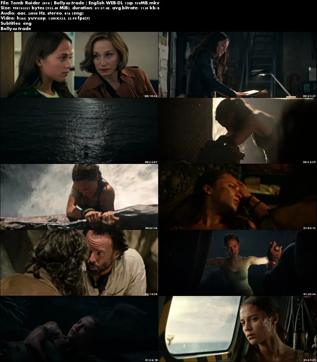 Tomb Raider 2018 WEB-DL 950Mb English 720p ESub Download