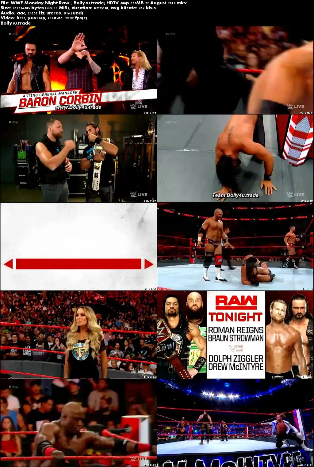 WWE Monday Night Raw HDTV 480p 400MB 27 August 2018 Download WWE Monday Night Raw HDTV 480p 400MB 27 August 2018 Download