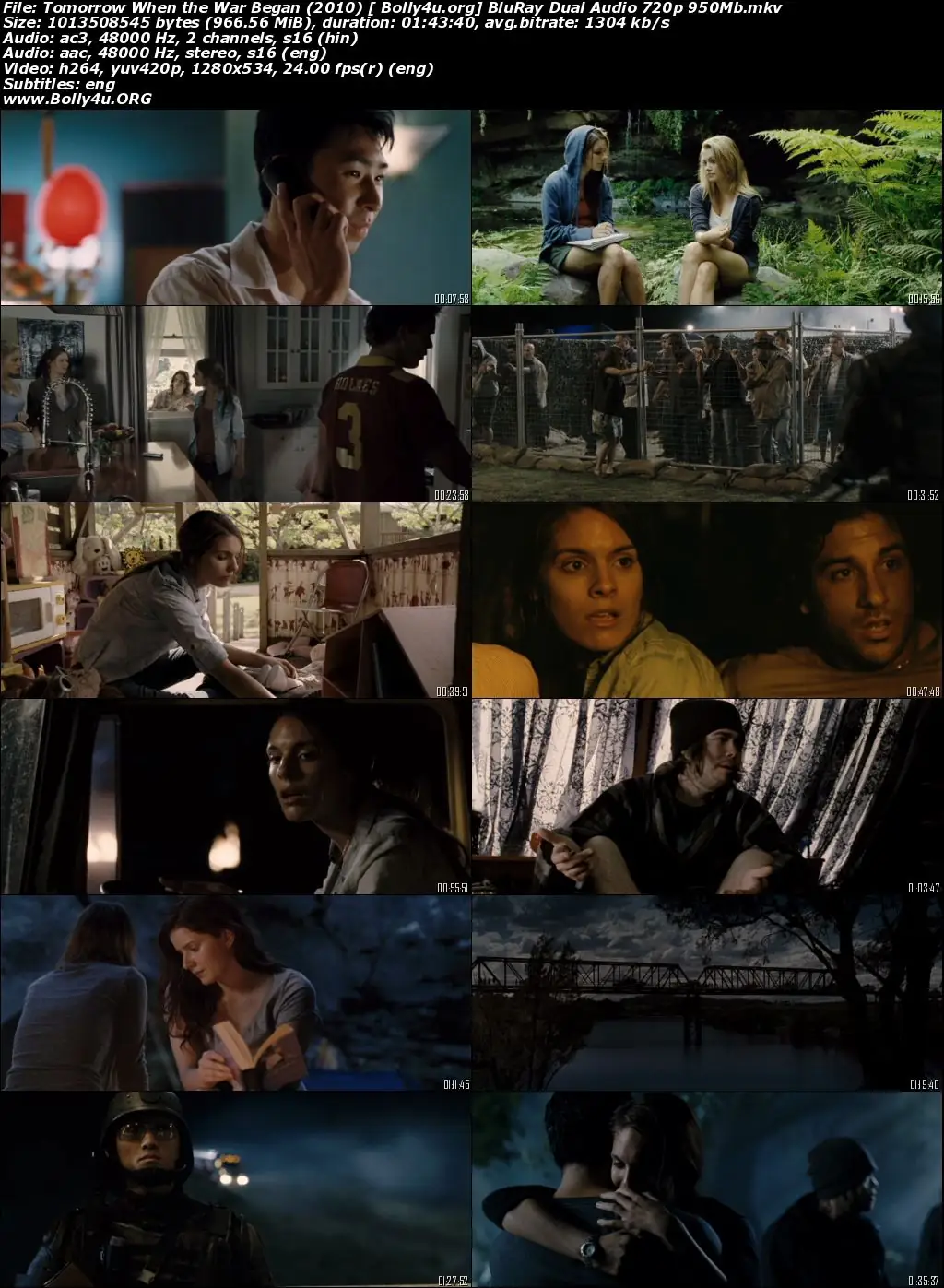 Tomorrow When The War Began 2010 BluRay 950Mb Hindi Dual Audio 720p Download