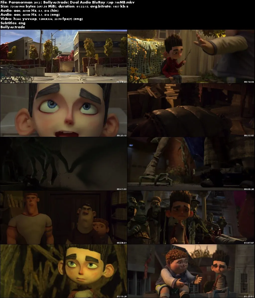 ParaNorman 2012 BluRay 700MB Hindi Dubbed Dual Audio 720p ESub Download