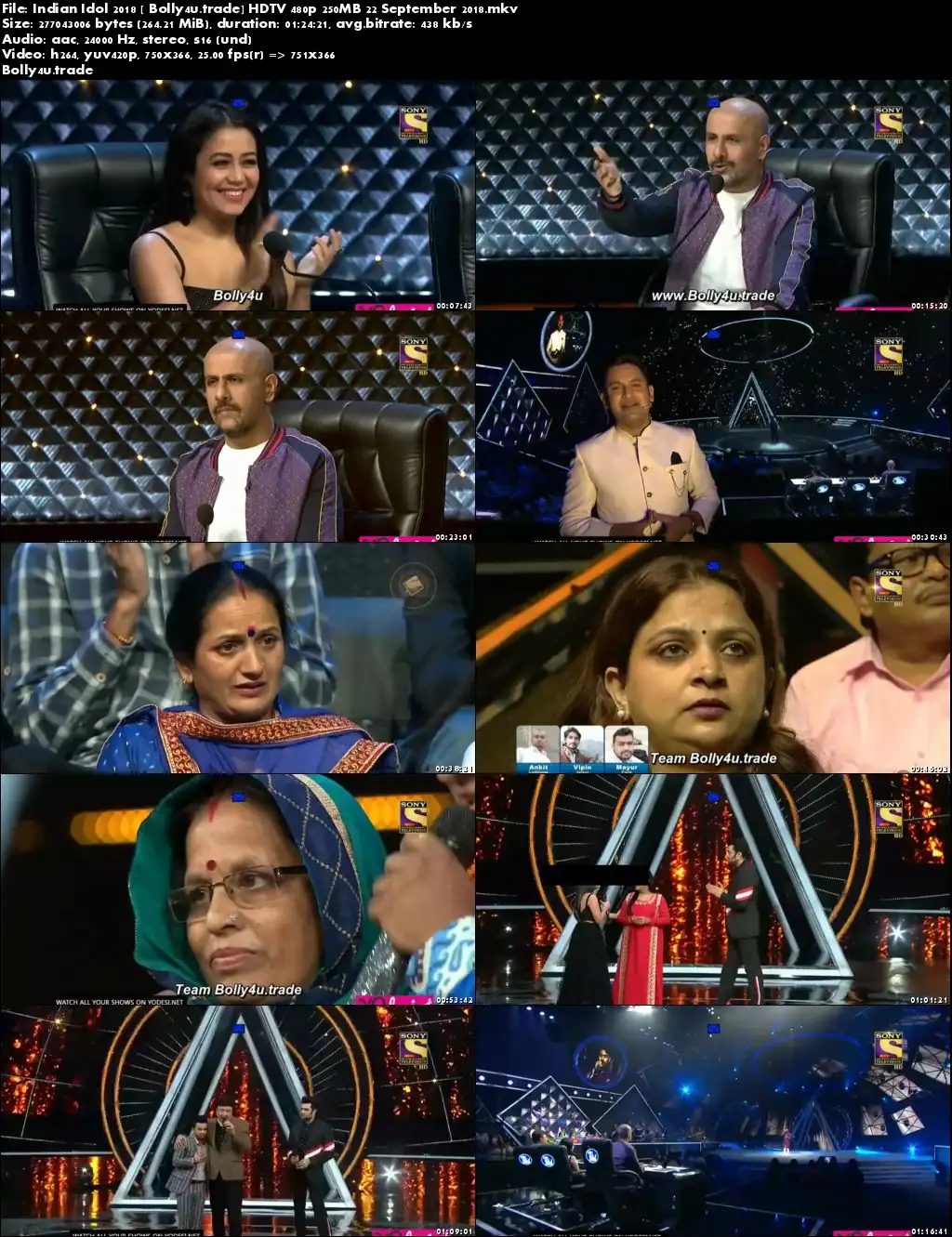 Indian Idol 2018 HDTV 480p 250MB 22 September 2018 Download Indian Idol 2018 HDTV 480p 250MB 22 September 2018 Download