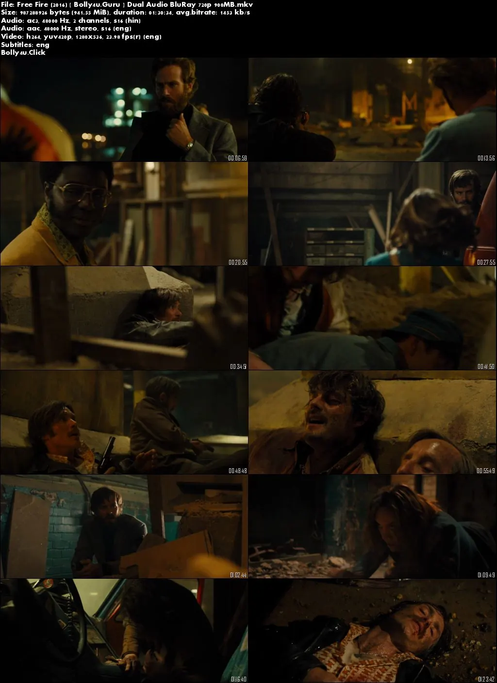 Free Fire 2016 BluRay 900Mb Hindi Dual Audio 720p Download