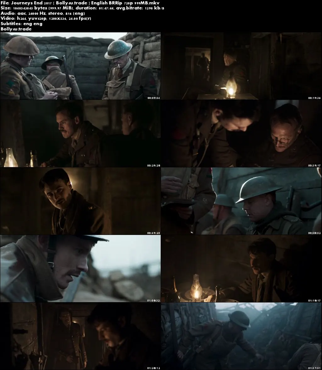 Journeys End 2017 BRRip 300Mb English 480p ESub Download