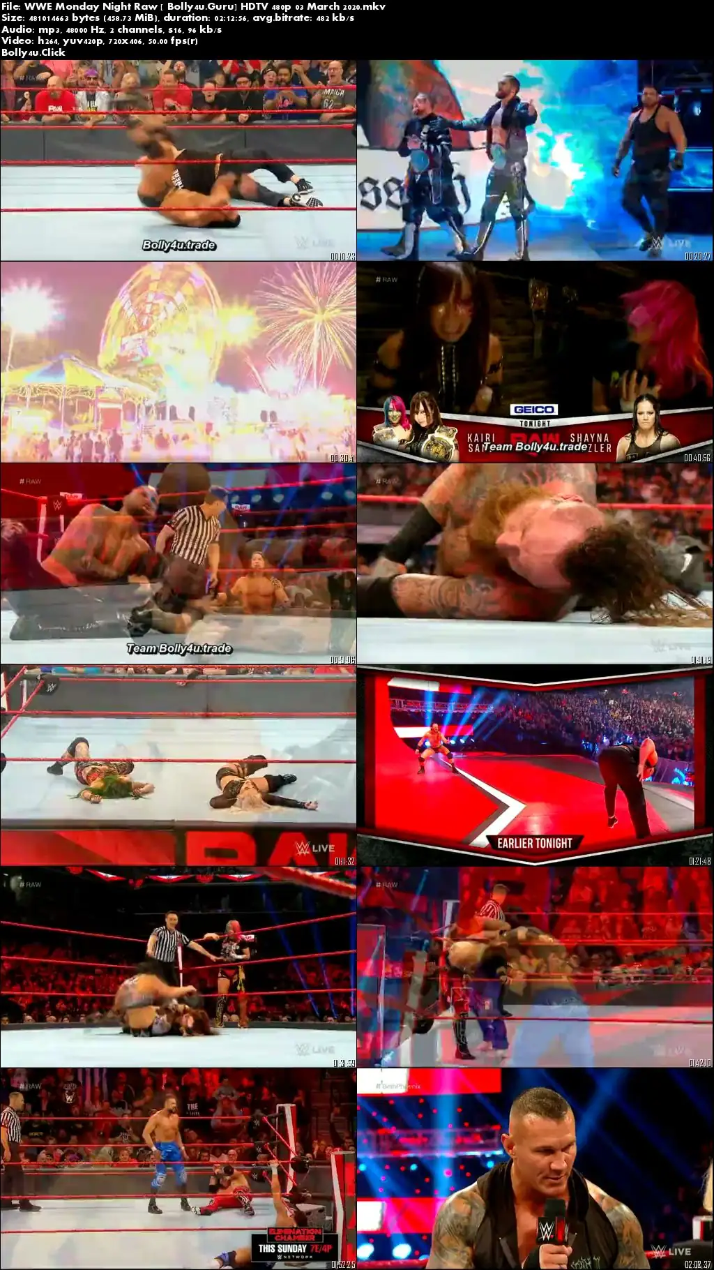 WWE Monday Night Raw HDTV 450MB 480p 03 March 2020 Download