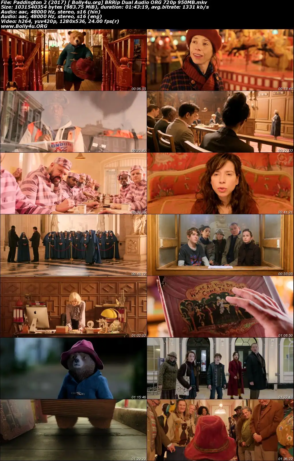 Paddington 2 2017 BRRip 300Mb Hindi Dual Audio ORG 480p Download