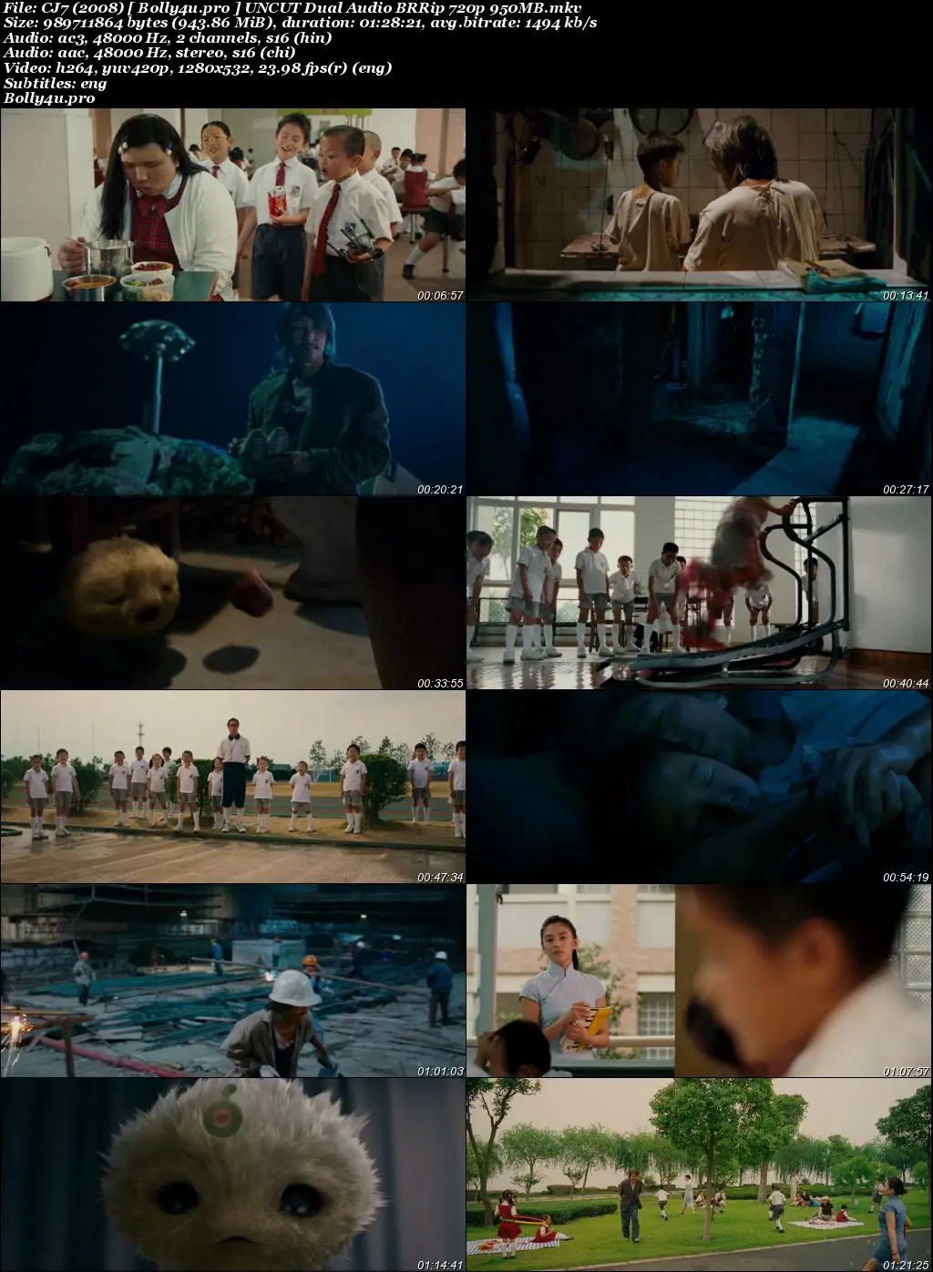 CJ7 2008 BRRip 300Mb UNCUT Hindi Dual Audio 480p Download