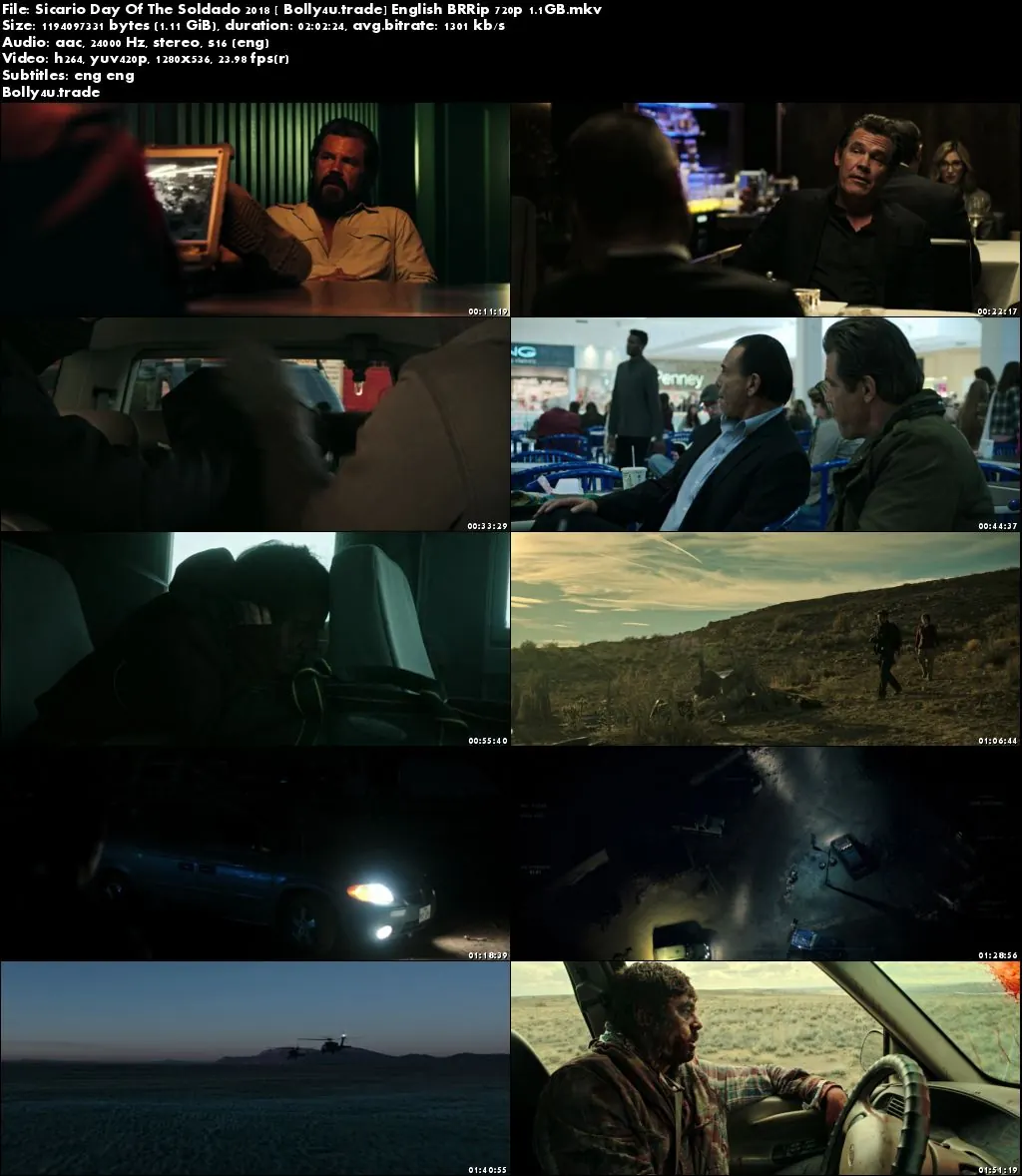 Sicario Day Of The Soldado 2018 BRRip 1.1GB English 720p ESub Download