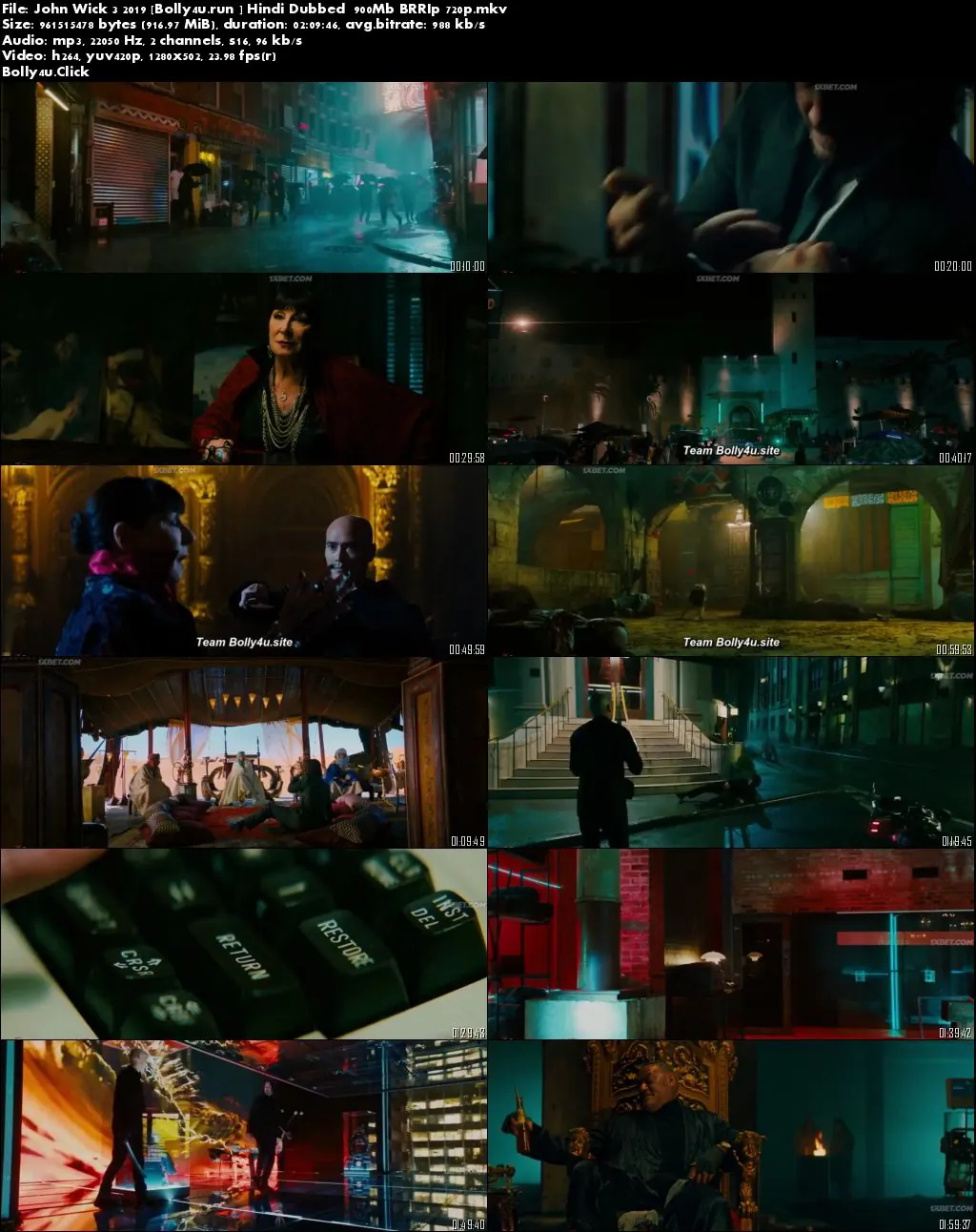 John Wick 3 2019 BRRip 300Mb Hindi Dubbed 480p Download